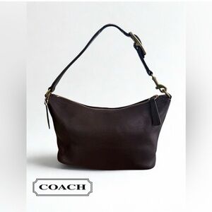 Coach Vintage Black Leather Juliette Shoulder Bag with Brown Dust Bag